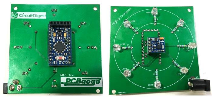 Description:Soldered Components on PCB for Digital Compass
