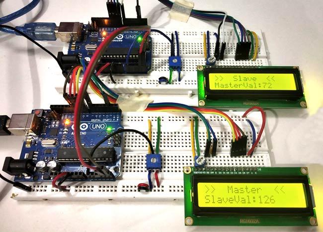Description:Circuit Hardware for I2C communication in Arduino