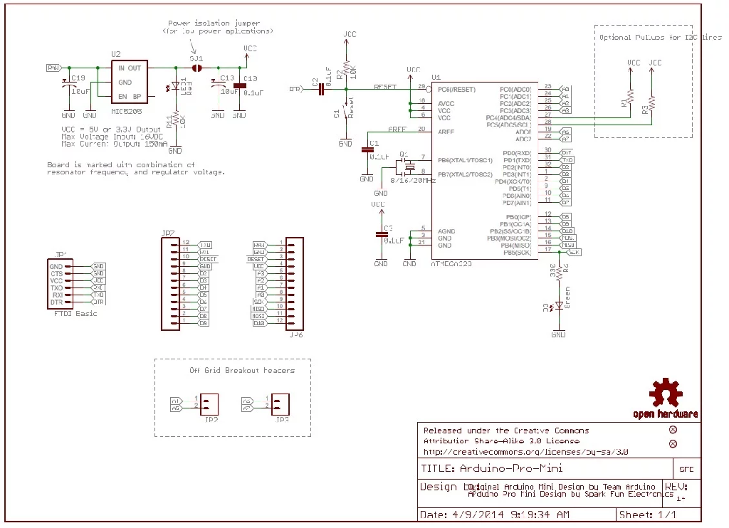 arduino pm有六个引脚标题,用于编程标记为"blk","gnd","vcc","rxi","